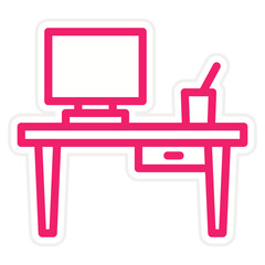Fototapeta premium Workplace Icon Style