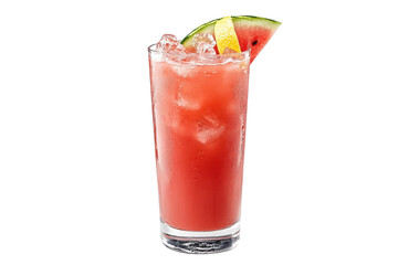 A Refreshing Watermelon Summer Cooler Garnished With A Juicy Watermelon And Lemon Slice In A Tall Glass, Perfect For A Hot Day Isolated on Transparent Background