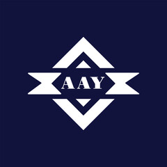 Abstract AAY Monogram Logo Design on Blue Background