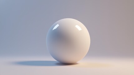 Closeup of single snooker ball on  table with prominent shadow 