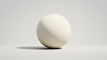 Closeup of single brown ball on pristine white surface single