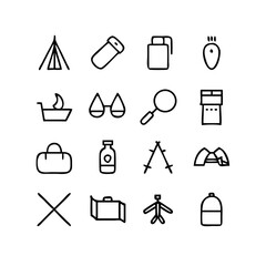 Camping & Hiking Icon Set