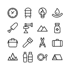 Camping & Hiking Icon Set