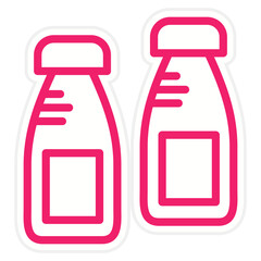 Milk Bottles Icon Style