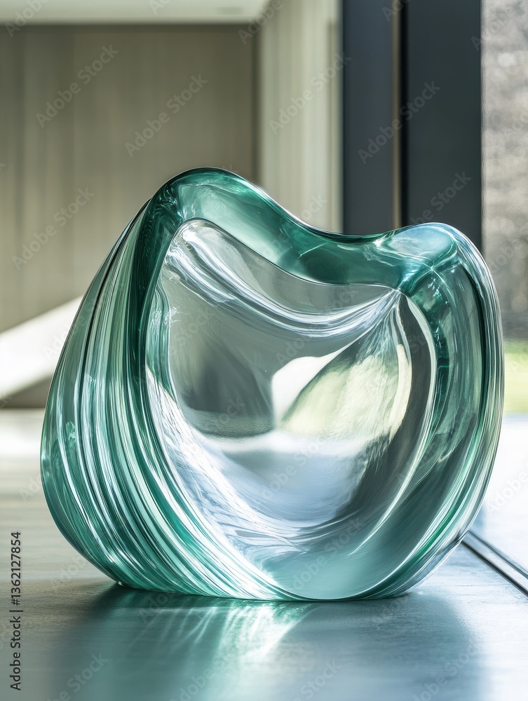 Aufkleber smooth glass with curved surfaces creating a dynamic and artistic piece.
