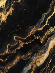 Fototapeta premium Luxurious Black and Gold Abstract Marble Texture with Glittering Metallic Accents for Elegant and Sophisticated Designs