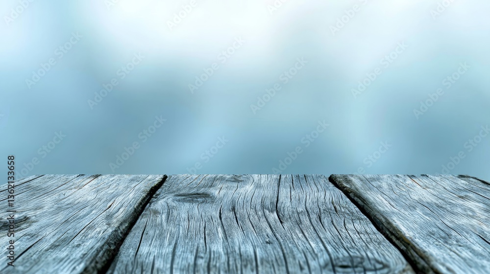 Aufkleber empty wooden table top with blurred background for display or product placement empty