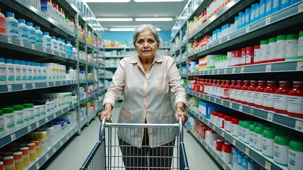 Senior person with walker in orthopedic store.