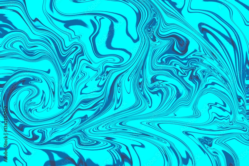 Poster swirling blue and white patterns create a mesmerizing abstract design