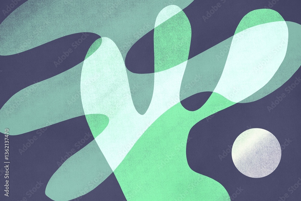 Poster colorful abstract design with overlapping shapes and soft textures
