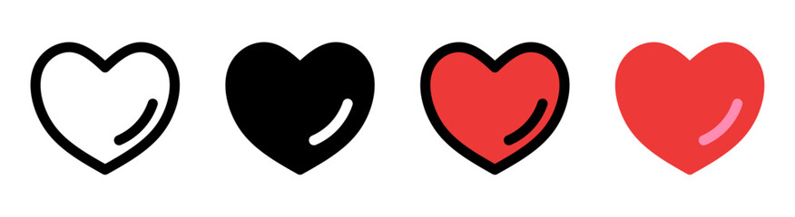 Modern heart icon with simple and elegant design, suitable for social, relationship and love apps.