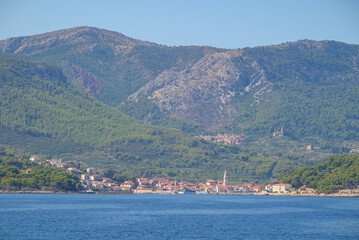 Jelsa old town on the Adriatic island of Hvar in the county of Split-Dalmatia in Croatia