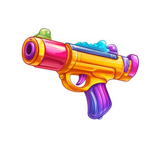 Water Gun: An illustrated water gun in vibrant colors. A fun toy for kids.