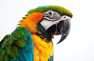 Fototapeta premium Close-up of a Colorful Macaw Parrot Bird with Bright Feathers