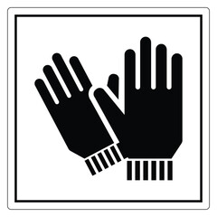Obraz premium Hand Protection Required Sign On White Background