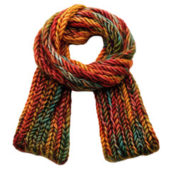 wool scarf isolated on transparent white background, clipping path