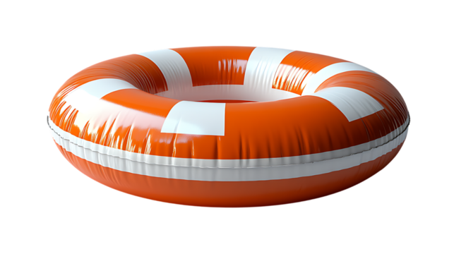 Orange Inflatable Life Ring for Water Safety