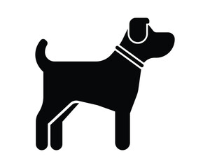 Silhouette of a Dog in Profile View, Ideal for Pet-Themed Graphics and Designs