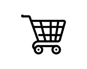 Shopping cart icon for online shopping and retail design. Line art shopping cart icon outline vector illustration 