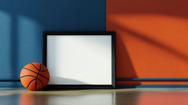frame with basketball display illustration
