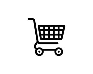 Shopping cart icon for online shopping and retail design. Line art shopping cart icon outline vector illustration 