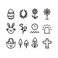 Fototapeta premium Easter & Spring Icons