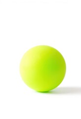 Bright green bouncy ball for pets, isolated on white, pet toy, pet accessories, pet