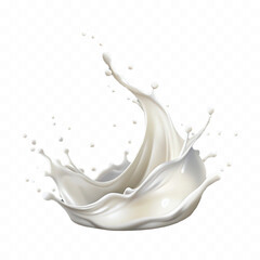 abstract 3d white liquid milk splash with clipping pathisolated on white 