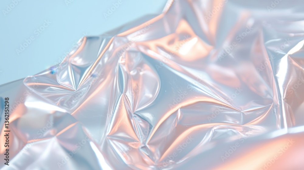 Poster curling holographic foil prismatic shimmering abstract background, creating surface with dynamic col