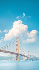 Obraz premium Golden Gate Bridge for Sunny Sky, California.