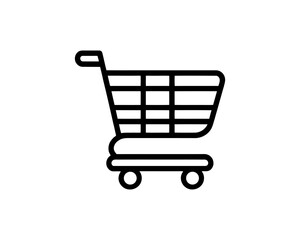 Shopping cart icon for online shopping and retail design. Line art shopping cart icon outline vector illustration 