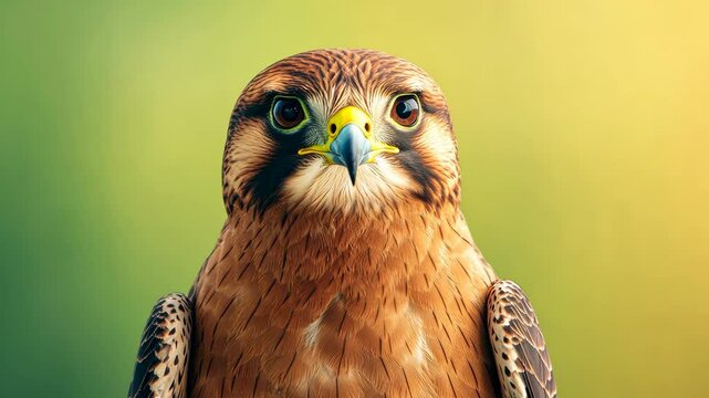 A majestic falcon with striking features and vibrant colors.