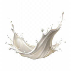 abstract 3d white liquid milk splash with clipping pathisolated on white 