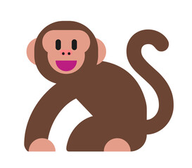 Brown monkey illustration 