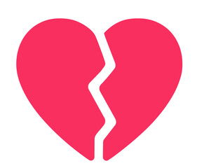 Broken heart on white background 
