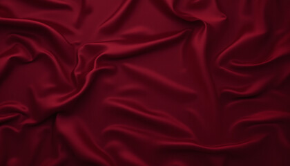 Obraz premium Luxurious red satin fabric with smooth, flowing texture, creating elegant and rich appearance. deep color and soft drape evoke sense of sophistication and warmth