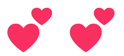 two hearts on white background