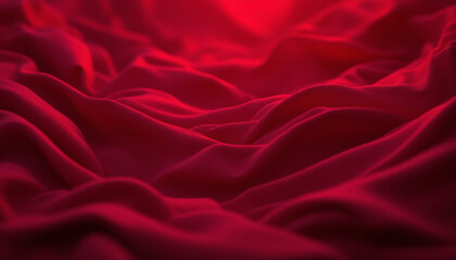 Obraz premium Luxurious red fabric with soft, flowing folds creates elegant and rich texture, evoking sense of warmth and sophistication. deep red hue adds dramatic flair to any setting