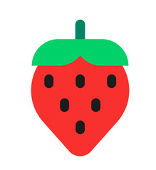 red strawberry with a green leaf