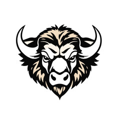 Bufallo logo design. Buffalo silhouette logo icon. Vector illustration.