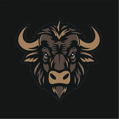 Bufallo logo design. Buffalo silhouette logo icon. Vector illustration.