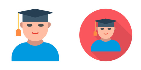 Unique Male Graduate Vector Icon