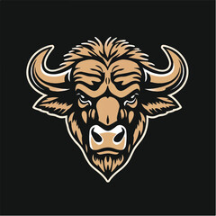 Bufallo logo design. Buffalo silhouette logo icon. Vector illustration.