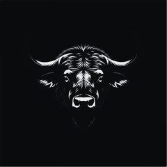 Bufallo logo design. Buffalo silhouette logo icon. Vector illustration.
