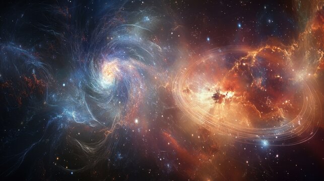 A conceptual fusion of classical and quantum mechanics, blending time and probability.