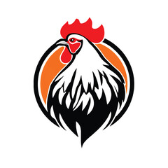 Rooster logo. Rooster logo design on white background. Vector illustration. 