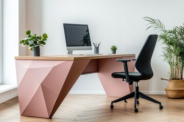 Modern, Pink Desk Workspace