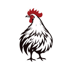 Rooster logo. Rooster logo design on white background. Vector illustration. 