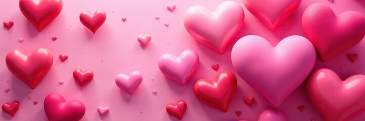 Obraz premium Abstract hearts & swirls, matte pink backdrop , wallpaper, download, texture