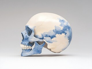 Skull Art - Cloudy Design